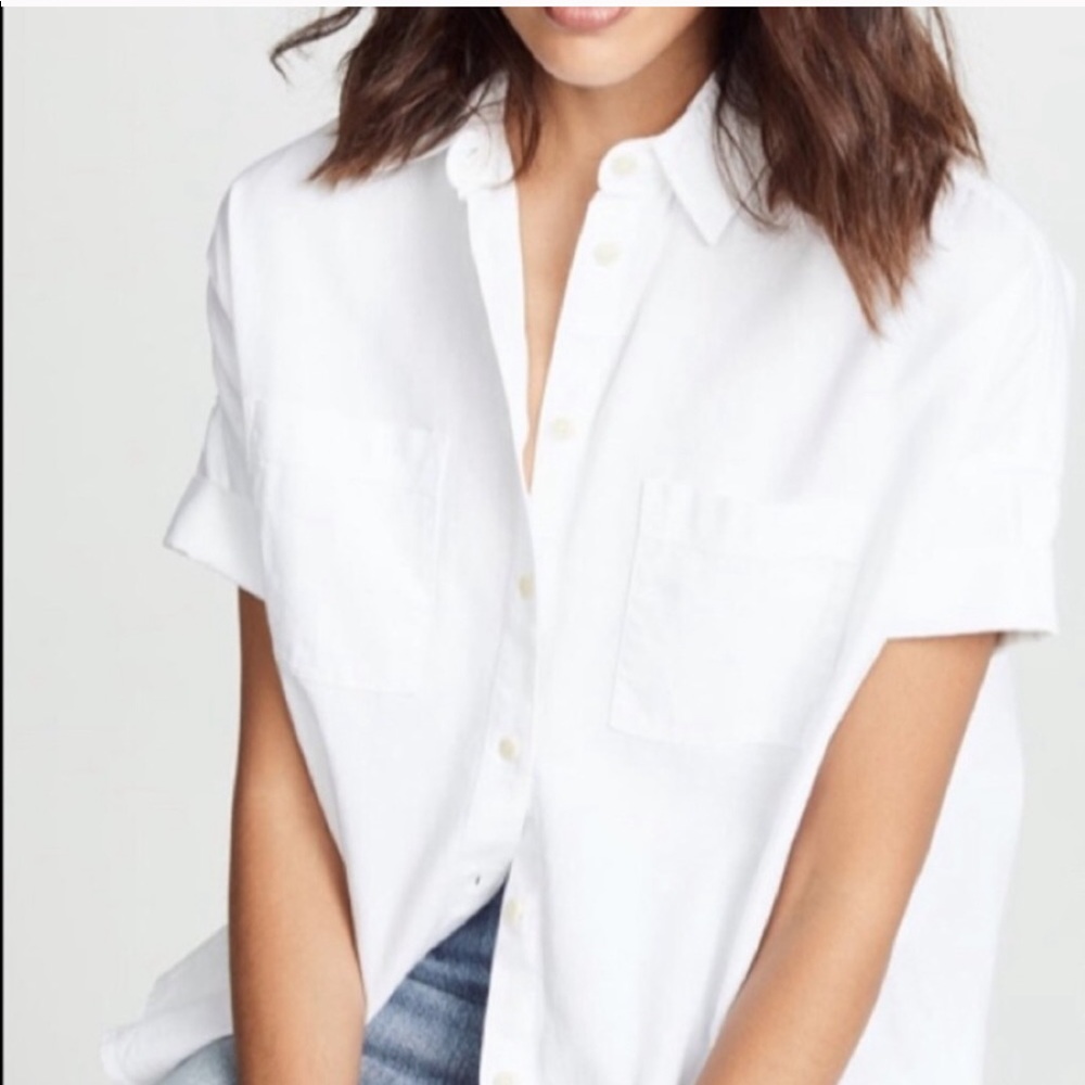 Madewell Tie Front Button Up Top